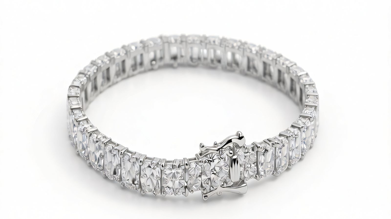 Moissanite tennis bracelet in 925 sterling silver, iced in widths from 2mm to 6mm, stones in individual prong settings