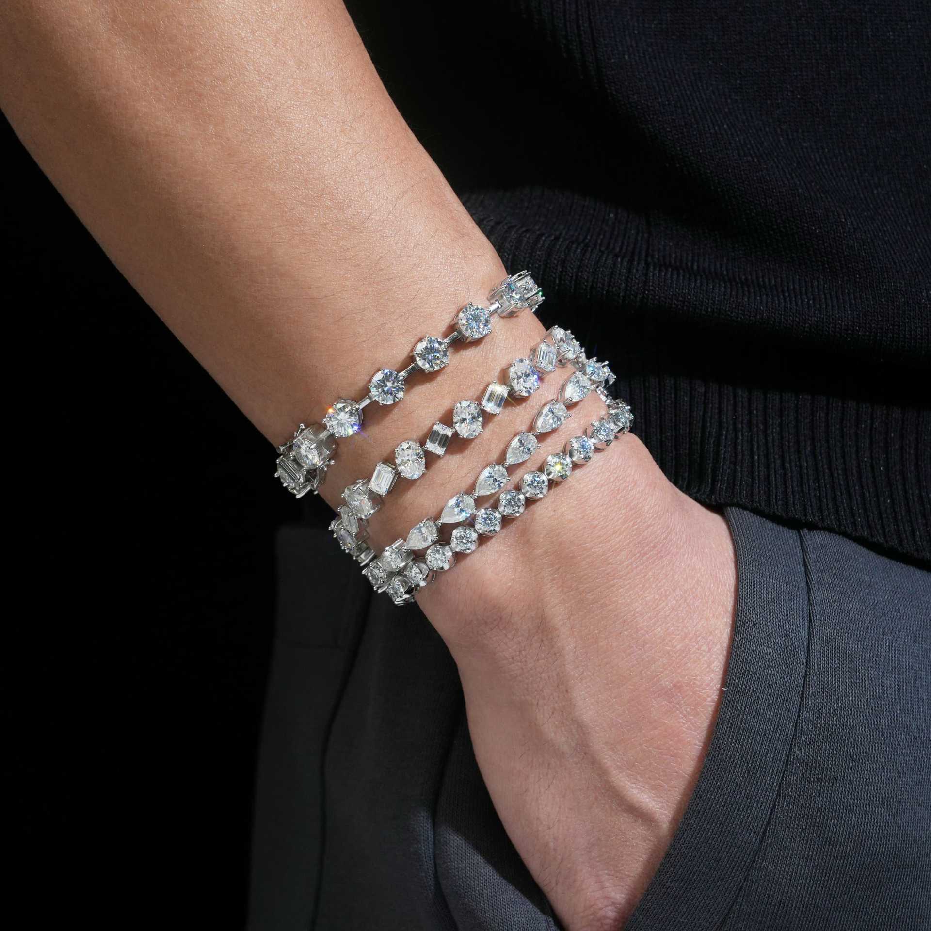 Moissanite Tennis Bracelet — Full Pave Teardrop, 925 Silver — NOVAE ATELIER