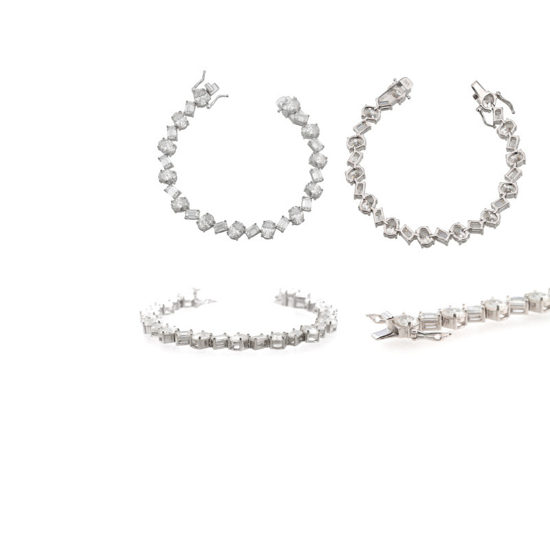 Moissanite Tennis Bracelet — Full Pave Teardrop, 925 Silver — NOVAE ATELIER