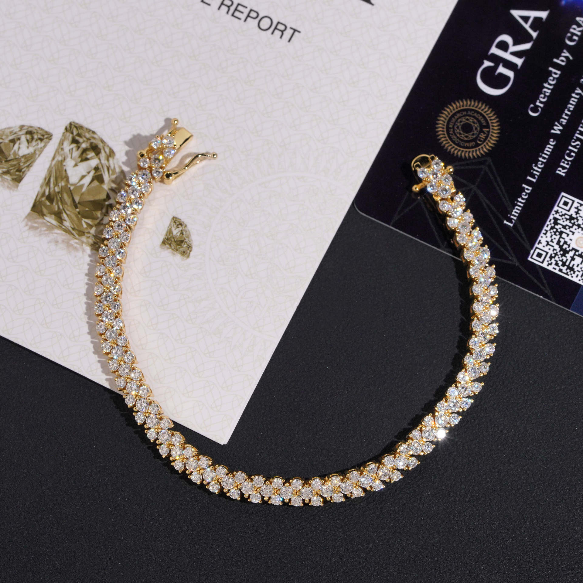 Moissanite Roman Link Bracelet — 5.2mm, 925 Silver — NOVAE ATELIER
