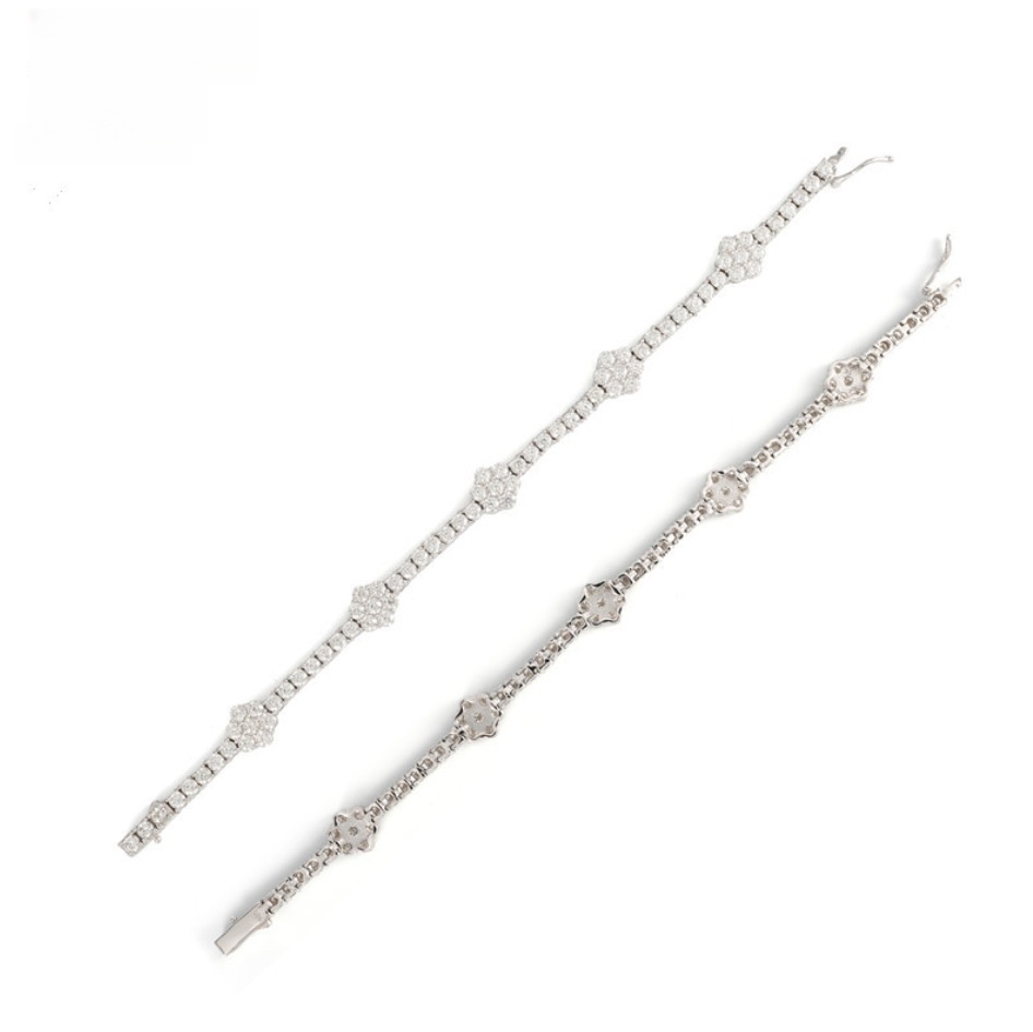Moissanite Tennis Bracelet — 3mm Flower, 925 Silver — NOVAE ATELIER
