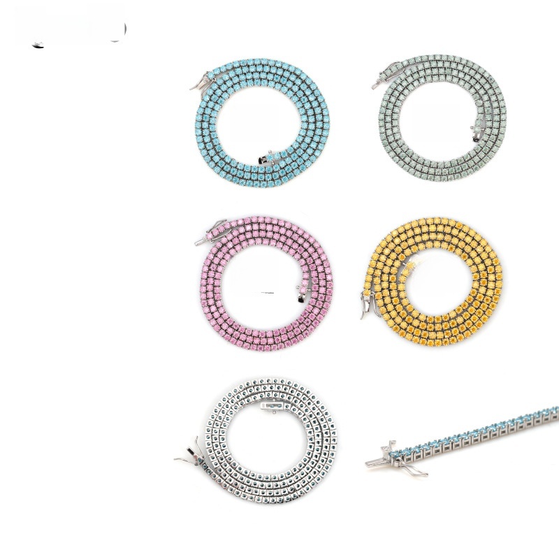 Moissanite Tennis Bracelet — Pink 3/4mm D Color, 925 Silver — NOVAE ATELIER