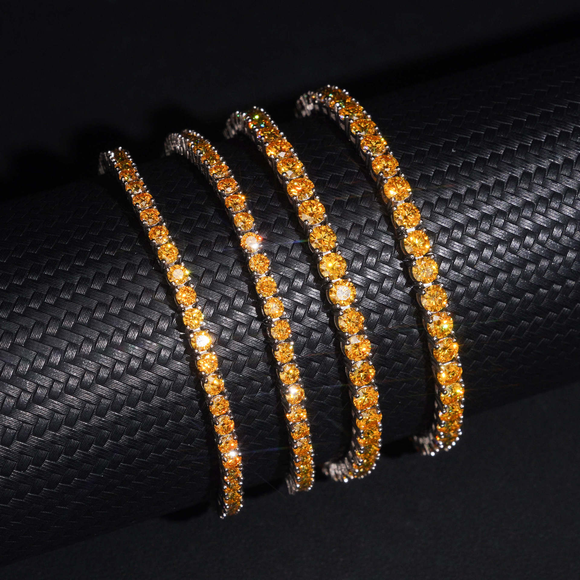 Moissanite Tennis Bracelet — 3/4mm Yellow VVS, 925 Silver — NOVAE ATELIER