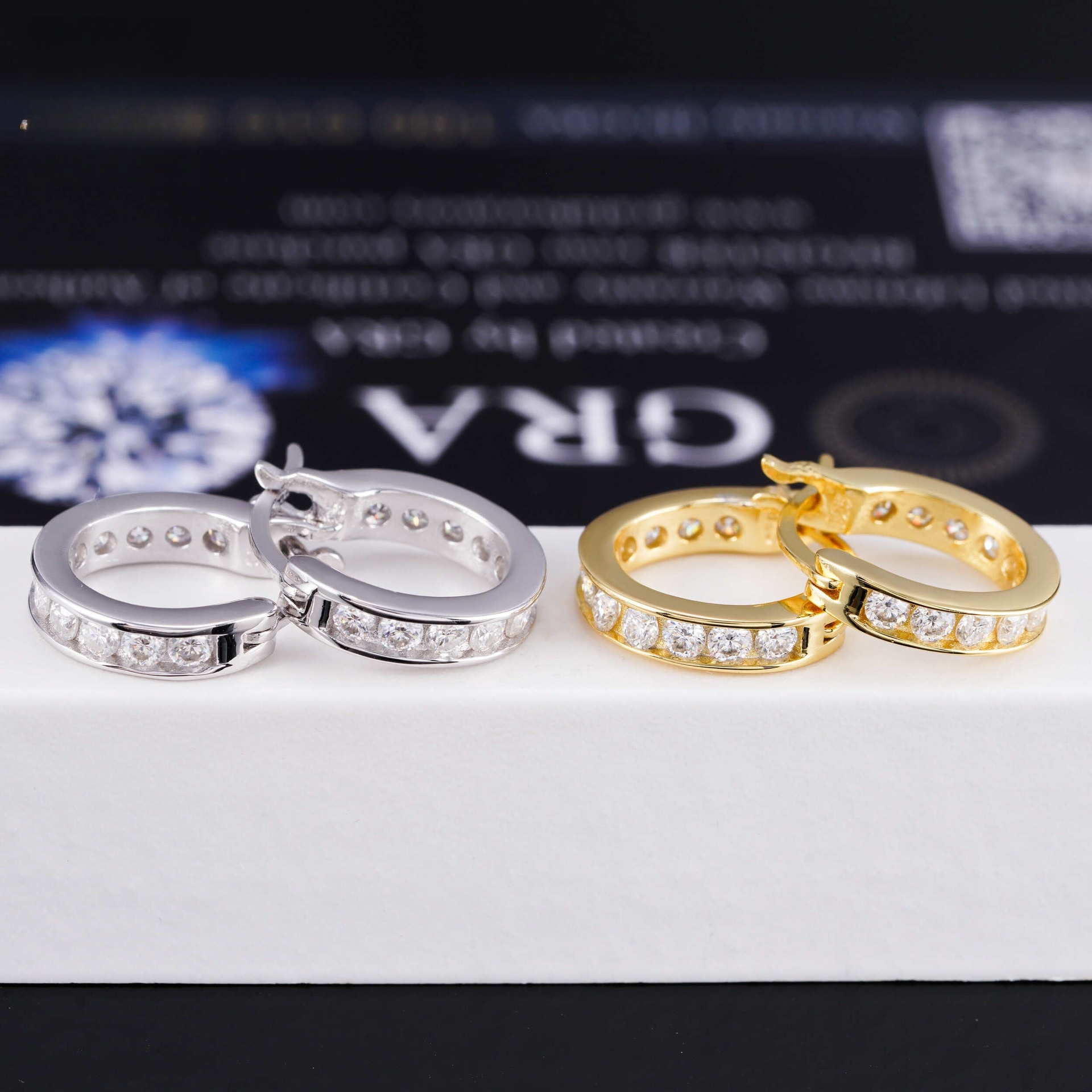 Moissanite Hoop Earrings — Iced Out Hip Hop, 925 Silver