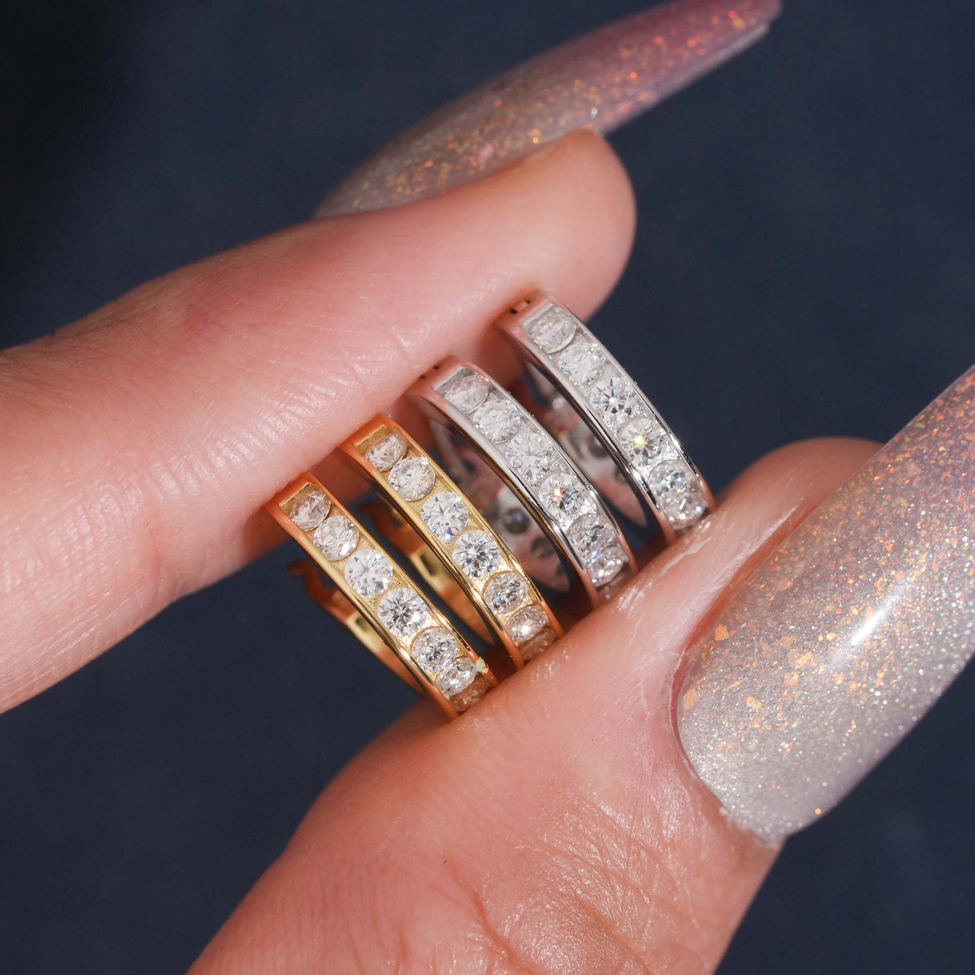 Moissanite Hoop Earrings — Iced Out Hip Hop, 925 Silver — NOVAE ATELIER