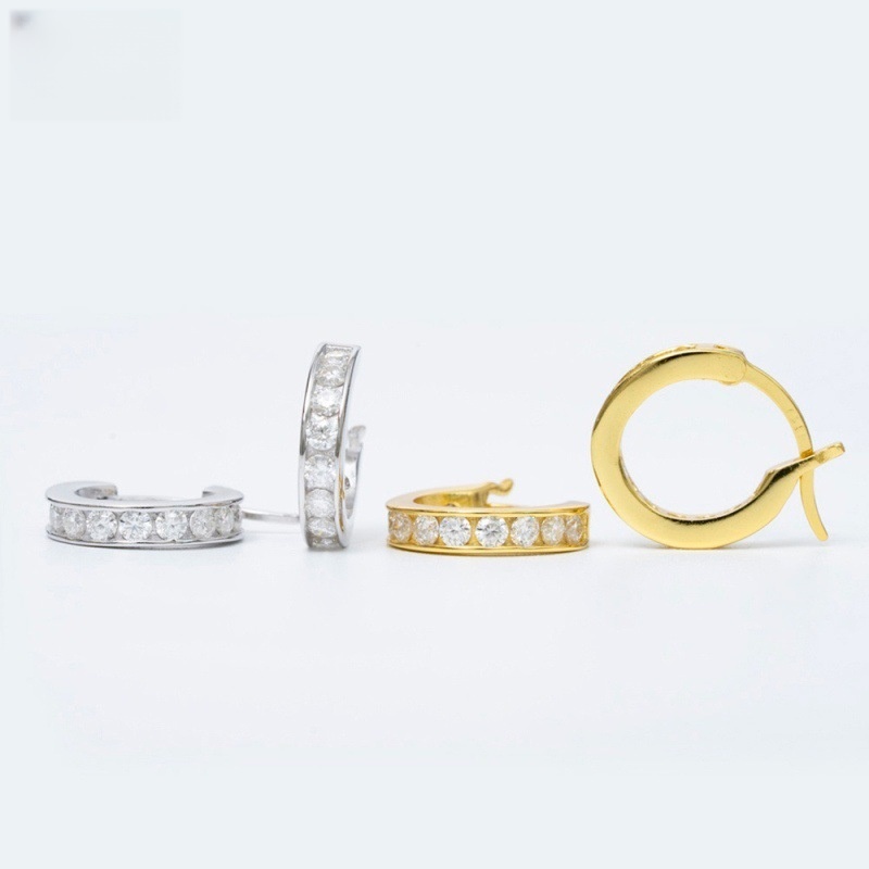Moissanite Hoop Earrings — Iced Out Hip Hop, 925 Silver — NOVAE ATELIER