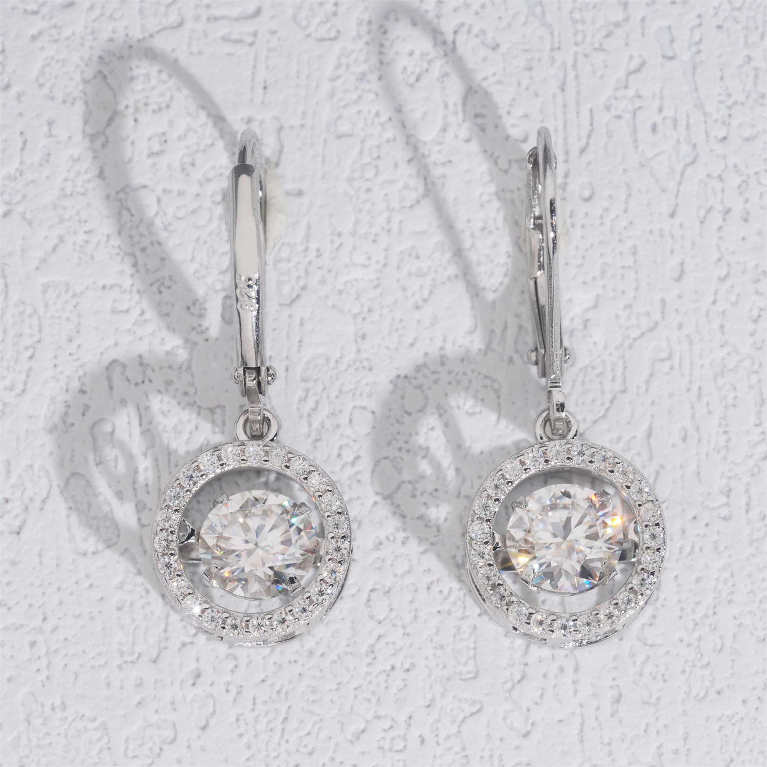 Moissanite Hoop Earrings — Openwork Solitaire, 925 Silver — NOVAE ATELIER