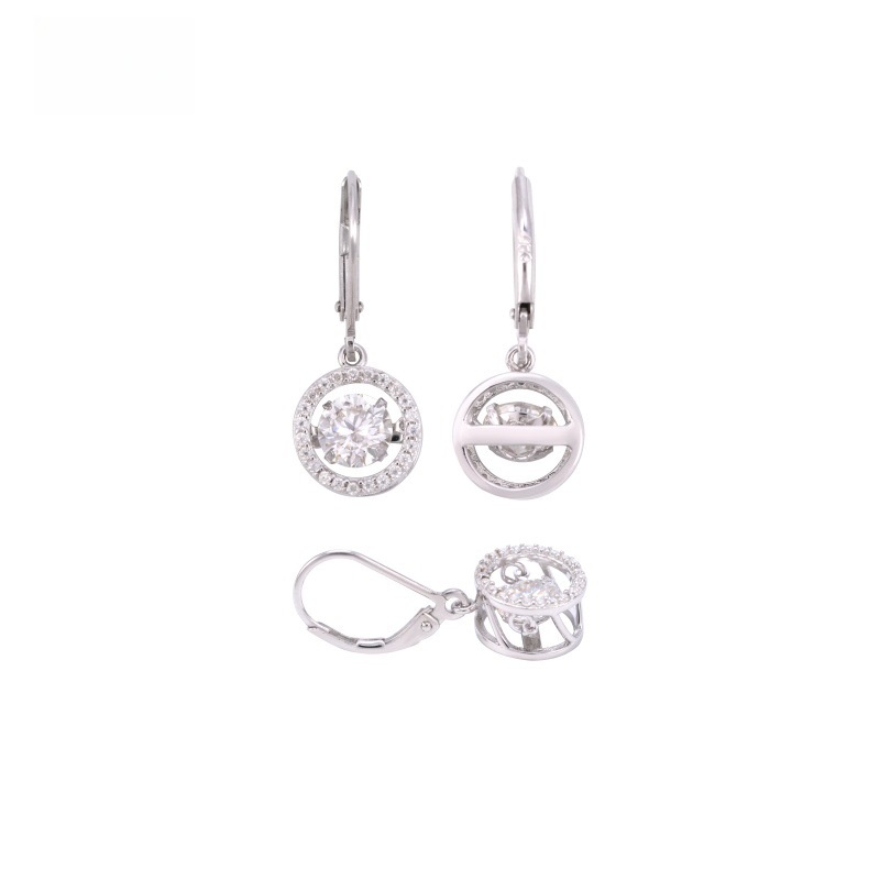 Moissanite Hoop Earrings — Openwork Solitaire, 925 Silver — NOVAE ATELIER