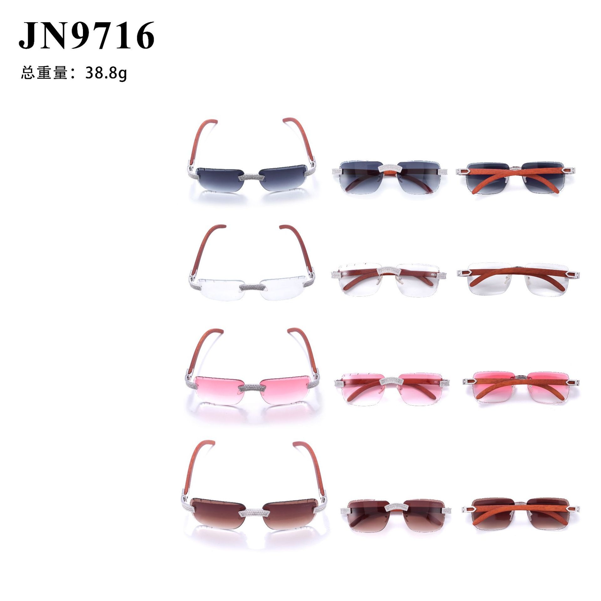 Iced Out Moissanite Sunglasses — Gradient Lens, Hip Hop, 925 Silver — NOVAE ATELIER
