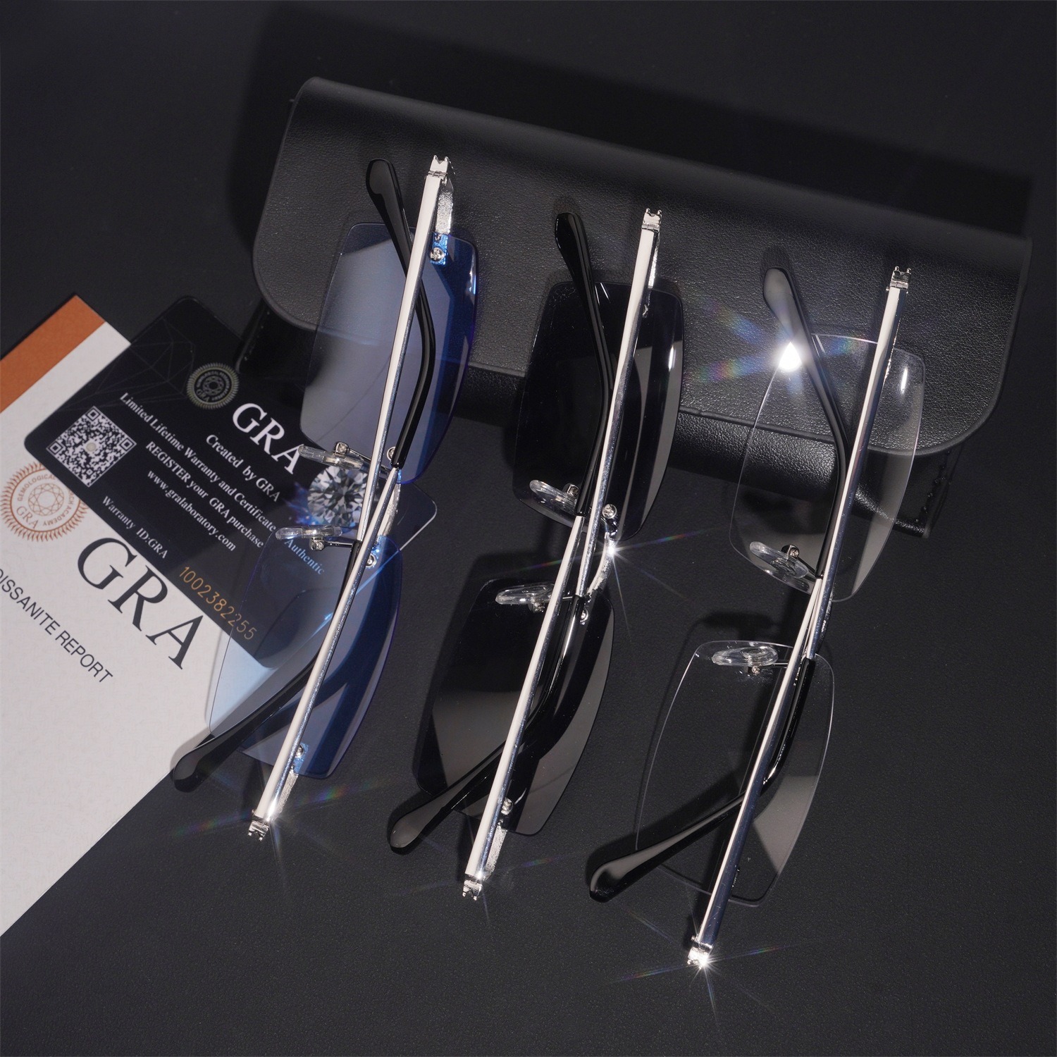 Iced Out Moissanite Sunglasses — Rimless Frame, Hip Hop, 925 Silver — NOVAE ATELIER