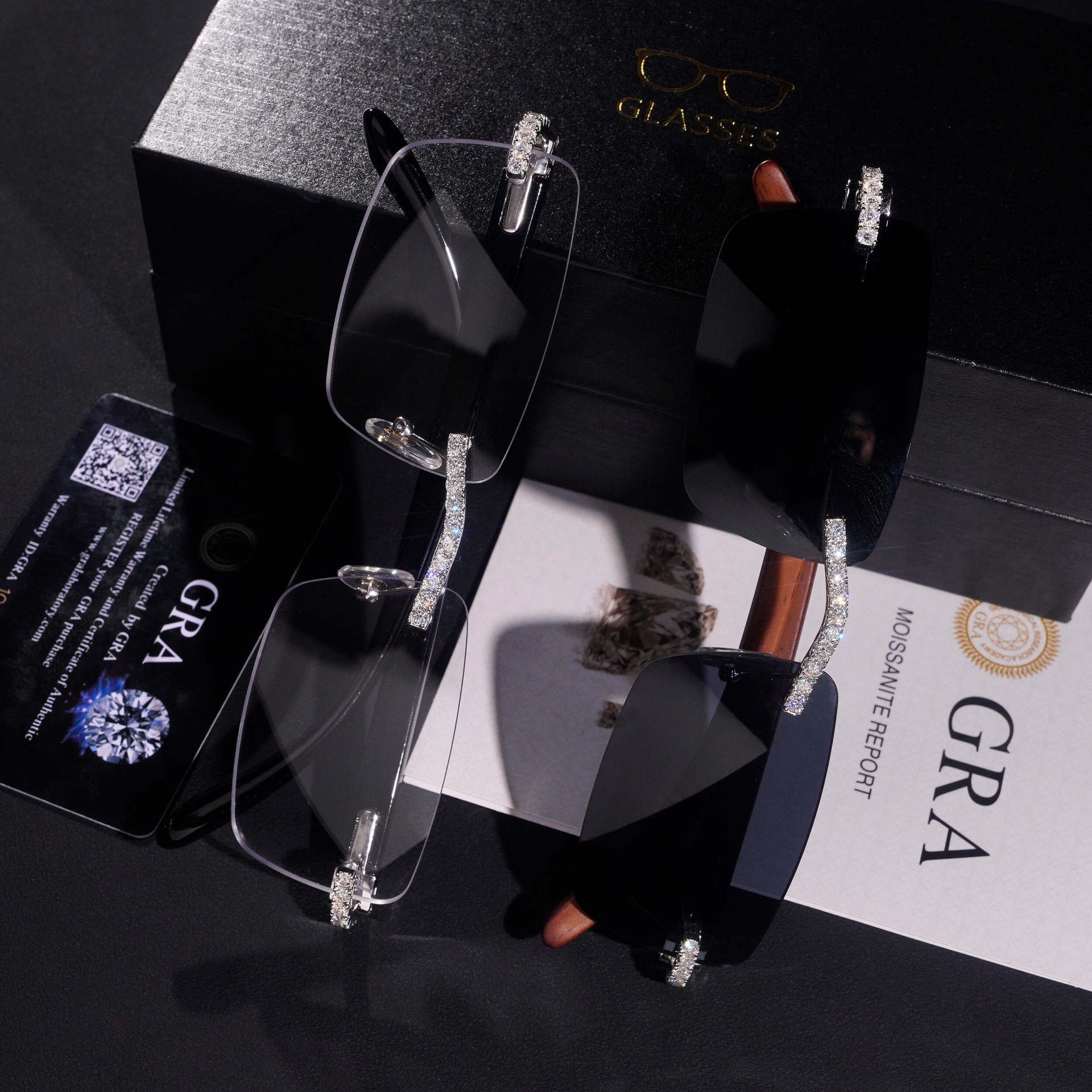 Iced Out Sunglasses — D Color Moissanite Hip Hop, 925 Silver — NOVAE ATELIER
