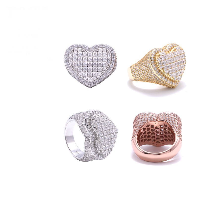Moissanite Ring — Heart Shape Design, 925 Sterling Silver — NOVAE ATELIER