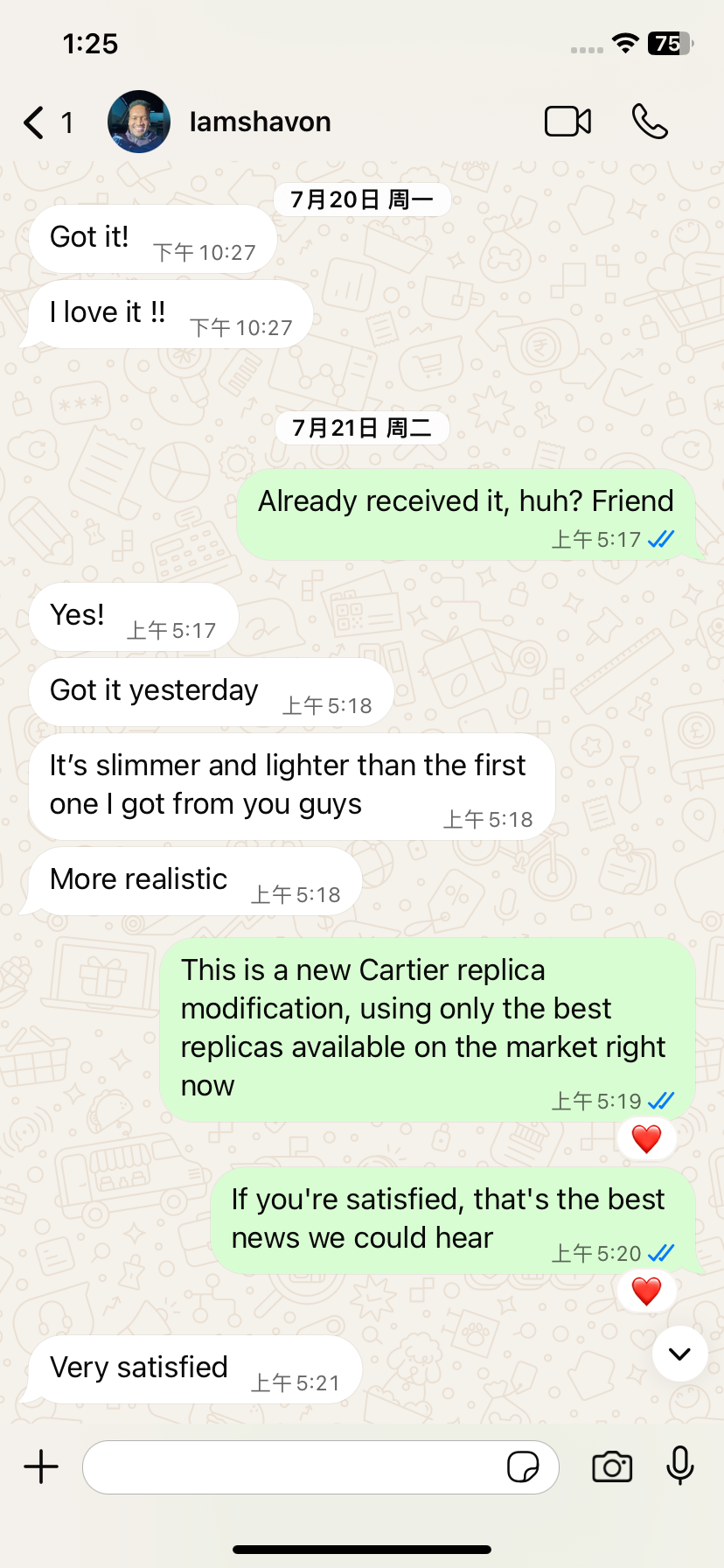 Repeat client — I love it! Very satisfied, second order